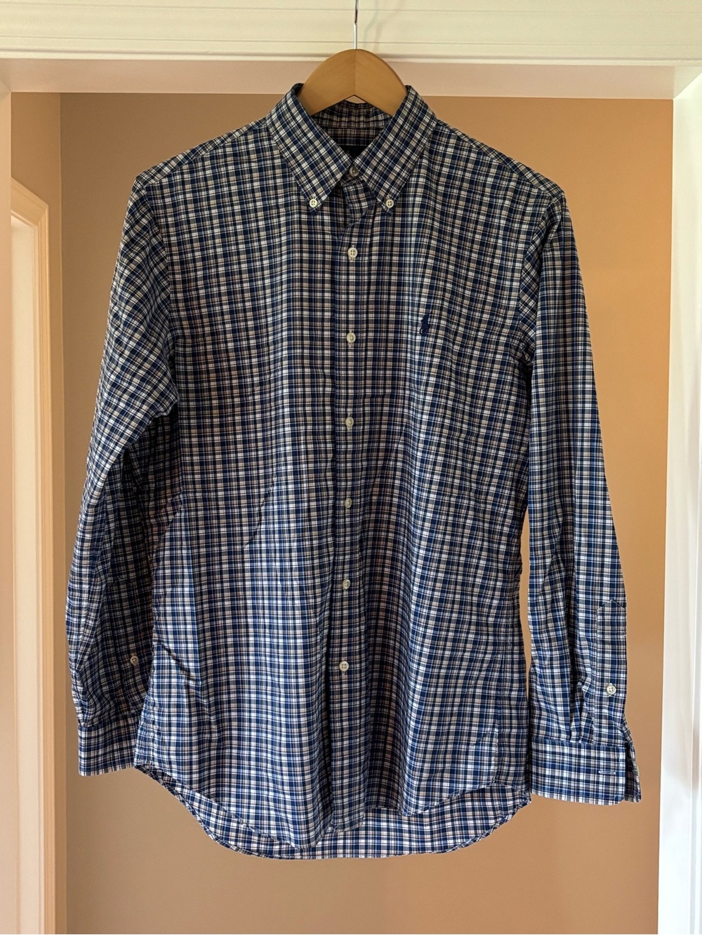 Ralph Lauren Blue Plaid Long-Sleeve Button-Down Shirt